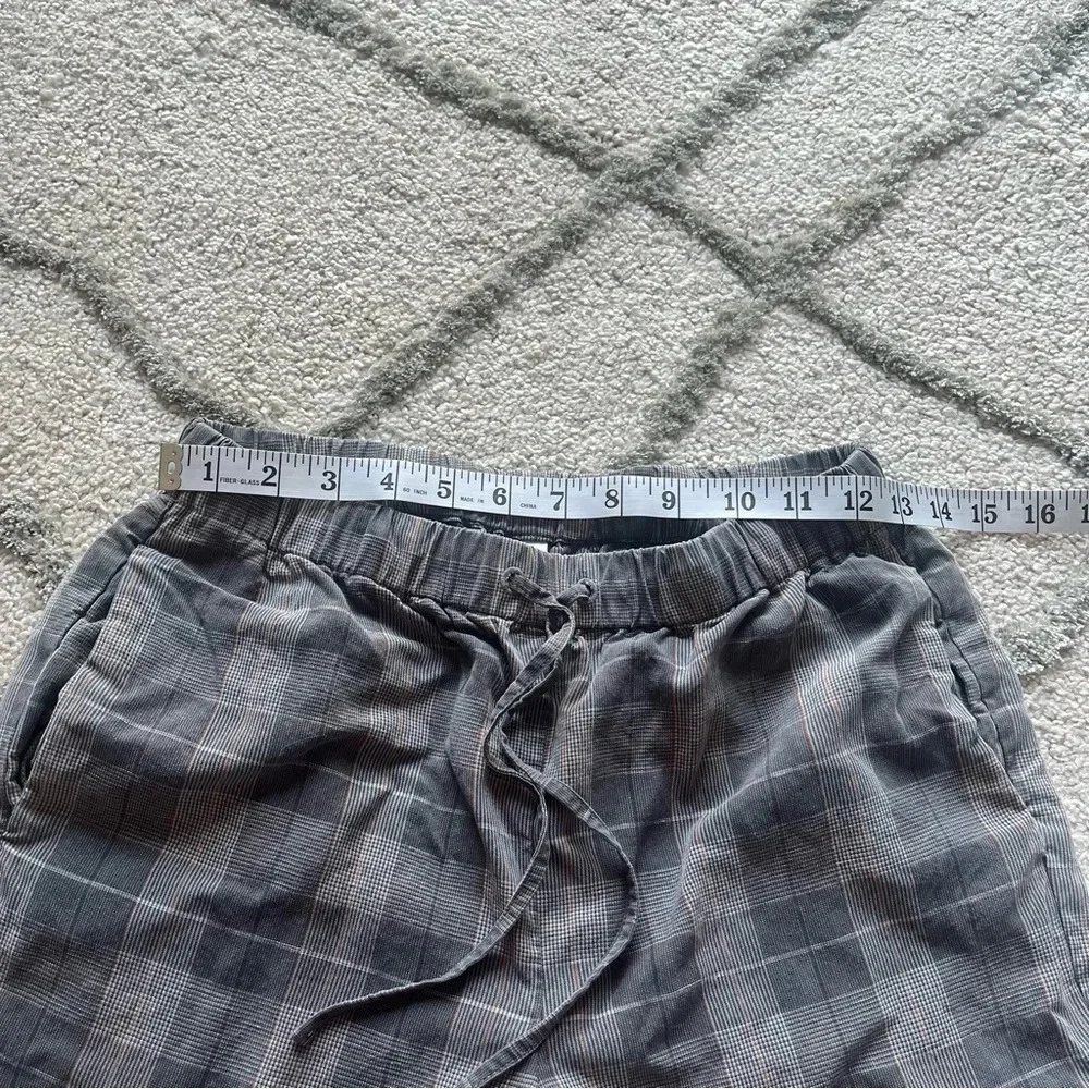 Aritzia Babaton Jimmy plaid pants trouser crop ankle plaid lyocell linen small